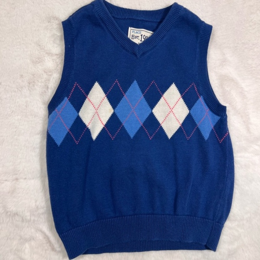 Children's Place sweater vest, blue, size 18-24 months, USED - Picture 2 of 10
